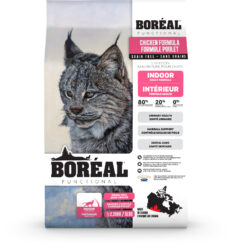 Boréal Functional Indoor Cat Food 2.26 kg / 5 lbs supports indoor cats' health with high-quality protein, cranberry extract, and botanicals for urinary and gut health. Available at our pet store in Portage la Prairie.