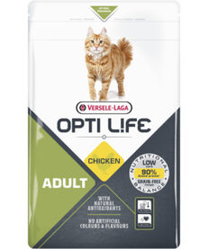 Versele-Laga Opti Life Kitten Chicken, available at GPS Pet Palace in Portage la Prairie, is a premium grain-free food for adult cats with 40% protein and 20% fat. It supports optimal health with 90% animal-based proteins and added taurine.