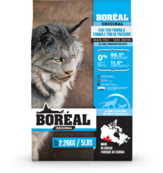 Boréal Original Fish Trio Cat Food with Canadian salmon, Omega-3s, and low-GI ingredients supports coat health and digestion. Available at our pet store in Portage la Prairie.