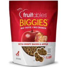 Treat your dog to the delicious and nutritious Fruitables Biggies Dog Treat – Crispy Bacon & Apple 16 oz. These large-sized, crunchy treats are made with real bacon, apples, potatoes, and pumpkin, offering a wholesome and flavorful snack your dog will love. Free of wheat, corn, soy, and artificial flavors and colors, these treats are perfect for dogs with food sensitivities. Pet owners in Portage la Prairie, Winnipeg, Brandon, Selkirk, Steinbach, and across Manitoba will appreciate the high-quality ingredients and health benefits these treats offer for their furry friends.