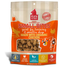 Give your dog a treat that’s both delicious and nutritious with Plato Small Bites Made with Organic Chicken Meaty Morsel Dog Treats. These all-natural, bite-sized treats are perfect for small and overweight dogs. Made with organic chicken as the single source protein, these treats are rich in U.S.-grown fruits and vegetables, providing essential nutrients. They are formulated to support skin and coat health and are gentle on sensitive stomachs. Free of grains, gluten, artificial colors, preservatives, by-products, corn, wheat, soy, or fillers, these treats are sourced and made in the U.S.A. Pet owners in Portage la Prairie, Winnipeg, Brandon, Selkirk, Steinbach, and across Manitoba will appreciate these high-quality treats for their furry friends.