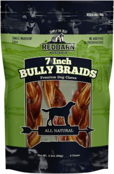 Give your dog a satisfying chew with Redbarn 7-Inch Braided Bully Sticks. Made from premium beef pizzle, these braided bully sticks are a natural and delicious treat for your pet. Each stick is 7 inches long and comes in a convenient pack of three, perfect for ensuring your dog always has a chew on hand. Redbarn Bully Sticks help maintain your dog's dental health by reducing plaque and tartar buildup, and they are suitable for dogs of all sizes. Made with care in the USA, these sticks are a favorite among pet owners in Portage la Prairie, Winnipeg, Brandon, Selkirk, Steinbach, and across Manitoba who prioritize quality and natural ingredients for their pets.