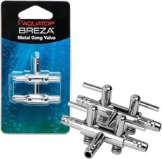 Control multiple airlines with ease using the Aquatop BREZA 4 Way Aquarium Air Control Metal Gang Valve. Durable, corrosion-resistant, and perfect for precise airflow. Available at GPS Pet Palace, Portage la Prairie.