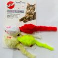 Coloured Plush Fur Mice 4 Count