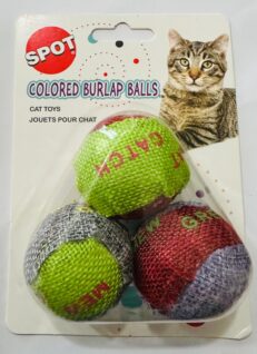 Discover Colored Burlap Balls at GPS Pet Palace, the top pet store in Portage la Prairie. Keep your cat healthy, happy, and entertained with these durable and engaging toys!