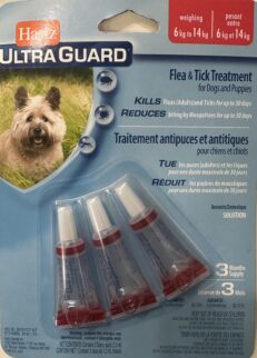 Protect your small to medium-sized dog with Hartz Ultraguard Flea & Tick Treatment, specially formulated for dogs and puppies weighing between 6kg and 14kg. Scientifically proven for effective protection, this treatment kills adult fleas and ticks for up to 30 days, reducing the risk of infestations and discomfort. It also helps in reducing biting by mosquitoes, ensuring comprehensive pest control for your pet.