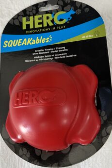 Engage your dog with Hero Squeables 45-75 lbs Large, designed for tossing and chasing. Built tough with chew-resistant material, it also promotes dental health. Every dog deserves a Hero! Crafted for intense play, Hero dog toys are engineered to last using cutting-edge materials, design, and technology.